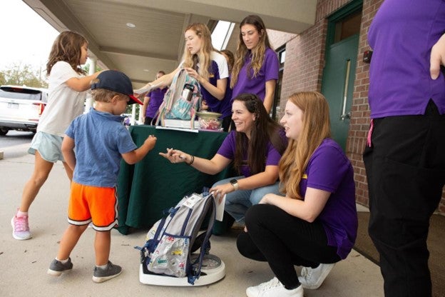 Talking to young students
